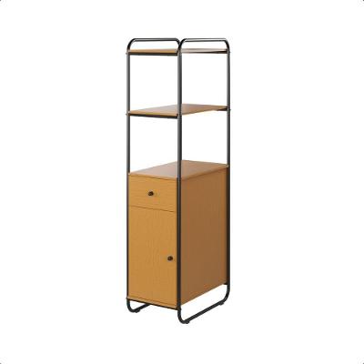 Estante Estilo Industrial De Aço Com Gaveta E Porta Criare Canela