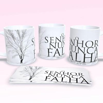 Caneca De Porcelana 325ml Decorada Frases Religiosas Estampa 19