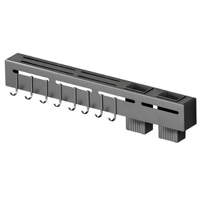 Suporte Organizador De Pendurar Utensilios Cozinha Metal Cinza