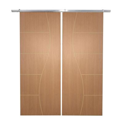 Porta Dupla De Correr P- Verniz Frisada F07 - 210x120