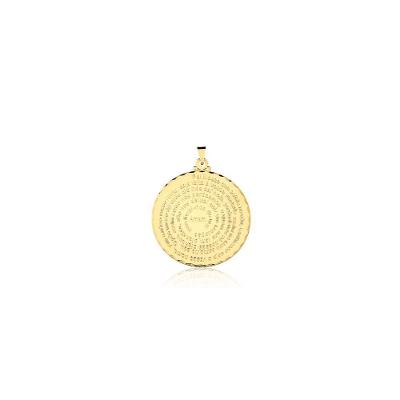 Pingente Pai Nosso Banhado Unissex Em Ouro 18k - 1,5 Cm - Pequeno