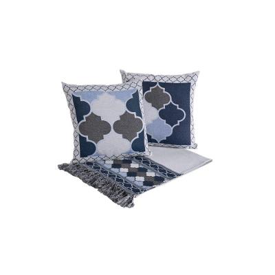 Kit Peseira Grécia 5 Peças King 60% Algodão / 40% Poliéster Tecido Jacquard Azul