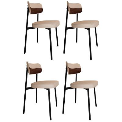 Cadeira De Jantar Estofada Kit 4 Ella M25 Linho Areia/whisky - Mpozenato