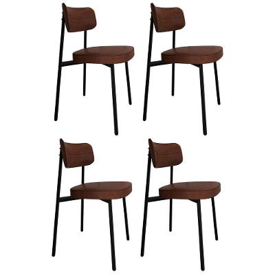 Cadeira De Jantar Estofada Kit 4 Ella M25 Sintético Whisky - Mpozenato