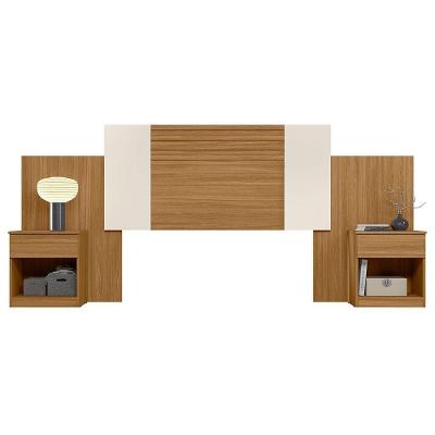Cabeceira Casal Extensível E Mesas Cany Flex M07 Off/cinza/freijó - Mpozenato