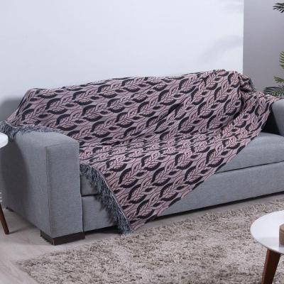 Xale Para Sofá Com Franja Luxor 1 Peça 2,10m X 1,35m 60% Algodão 40% Poliéster Tecido Jacquard - Rosê Corrente