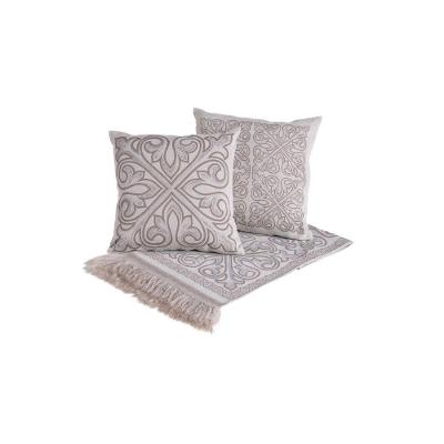 Kit Peseira Grécia 5 Peças King 60% Algodão 40% Poliéster Tecido Jacquard Acompanha Almofadas Cheias - Cáqui