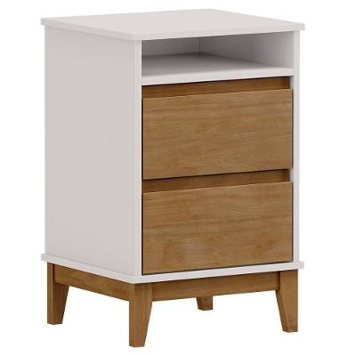 Mesa De Cabeceira 2 Gavetas 43 Cm 2800 Off White Milani Store