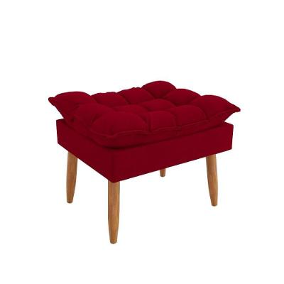 Puff Luxo Conforto Elegante Sala, Quarto E Escritório Vermelho
