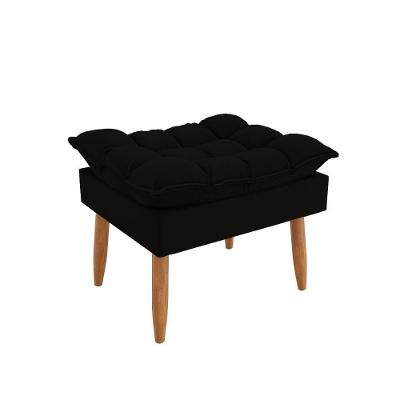 Puff Luxo Conforto Elegante Sala, Quarto E Escritório Preto