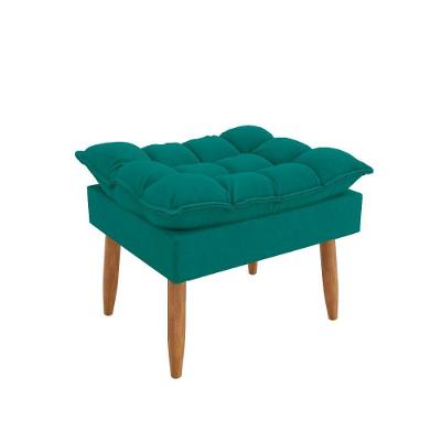 Puff Luxo Conforto Elegante Sala, Quarto E Escritório Azul Turquesa