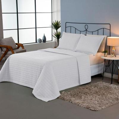 Kit Cobre Leito Matelado Copacabana 3 Peças Casal 100% Poliéster Percal 300 Fios - Branco