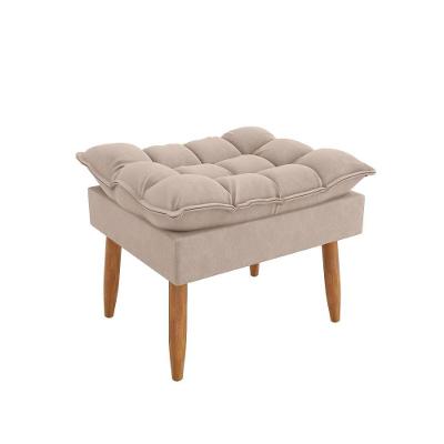 Puff Luxo Conforto Elegante Sala, Quarto E Escritório Bege