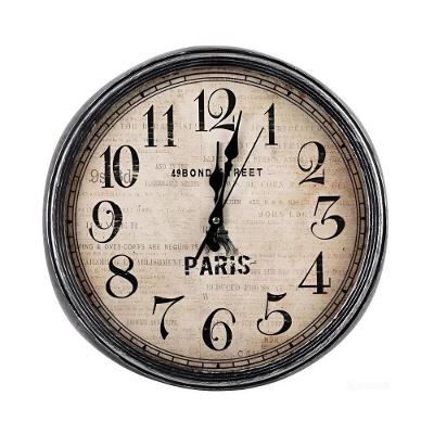 Relogio Parede Estilo Madeira Vintage Escritorio Paris Torre Eiffel Sala Cozinha Decorativo Retro 33cm Analogico