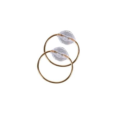 Kit Anel Para Guardanapos Cristalino 4cm X 3cm Argola - Dourada
