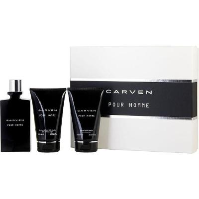 Perfume Masculino Carven Pour Homme Edt Spray 100ml &pós-barba Balm Gel de Banho