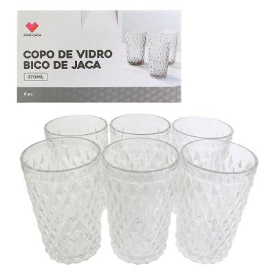 Conjunto De Copo De Vidro Kit 6 Unidades 370ml Bico De Jaca
