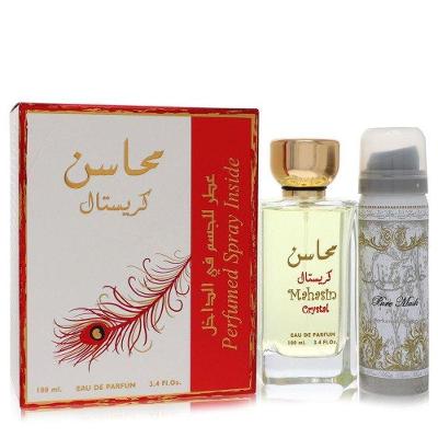 Kit Presente Feminino Lattafa Mahasin Crystal Edp With 50 Ml Desodorante Em 100