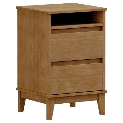Mesa De Cabeceira 2 Gavetas 43 Cm 2800 Milani Store Freijo