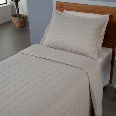 Kit Cobre Leito Matelado Dupla Face Soft 2 Peças Solteiro 100% Poliéster - Areia