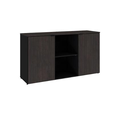 Armário Baixo Com 02 Portas E Nicho 75x135x42cm Wlab135 Preto Tx Com Terracota