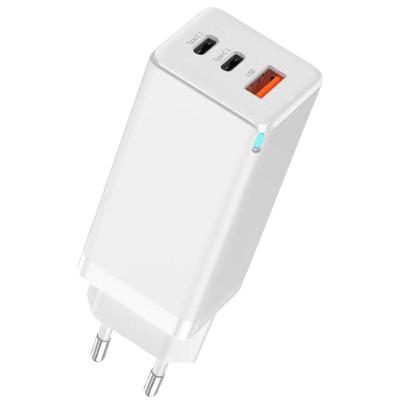 Carregador Rápido Gan 65w Quick Charger 3 Portas