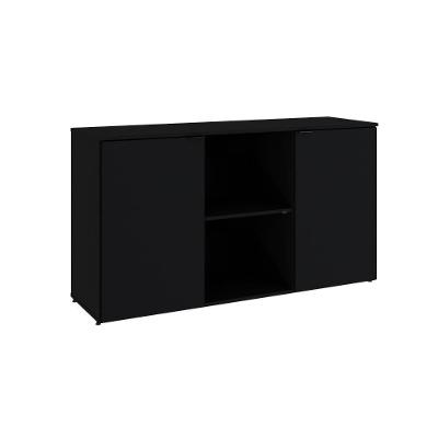 Armário Baixo Com 02 Portas E Nicho 75x135x42cm Wlab135 Preto ônix