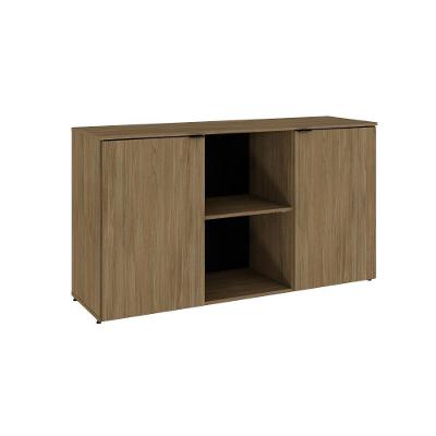 Armário Baixo Com 02 Portas E Nicho 75x135x42cm Wlab135 Preto Vermont Oak