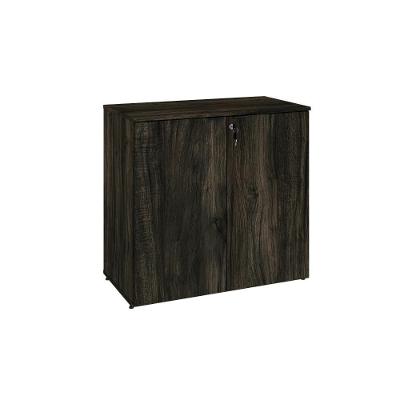 Armário Baixo Com 02 Portas 75x80x42cm Wlab80 Carvalho Dark Preto