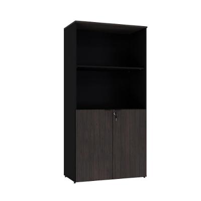 Armário Alto Estante Com 02 Portas 161,5x80x42cm Wlae80 Preto Tx Com terracota
