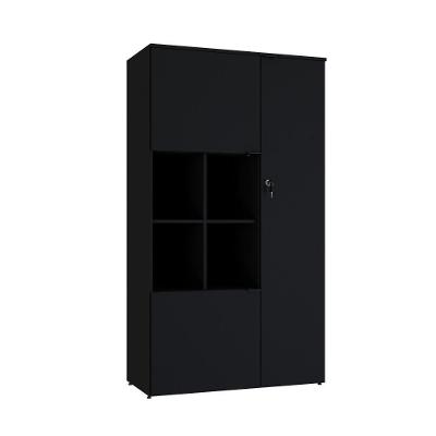 Armário Alto Com nicho E 03 Portas 161,5x90x42cm Wlan90 Preto ônix