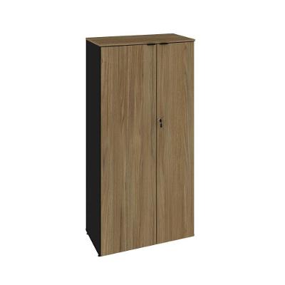 Armário Alto Fechado Com 02 Portas 161,5x80x42cm Wlaf80 Preto Tx Com vermont Oak