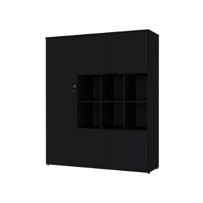 Armário Alto Com nichos E 05 Portas 161,5x135x42cm Wlan135 Preto ônix