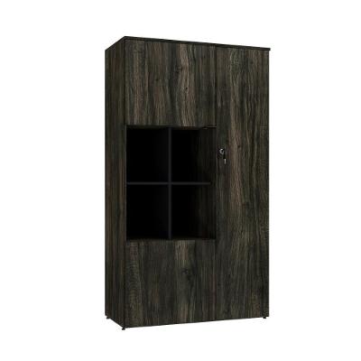 Armário Alto Com nicho E 03 Portas 161,5x90x42cm Wlan90 Carvalho Dark - Preto
