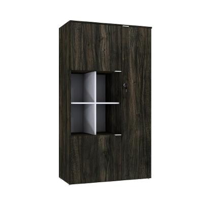 Armário Alto Com nicho E 03 Portas 161,5x90x42cm Wlan90 Carvalho Dark - Branco