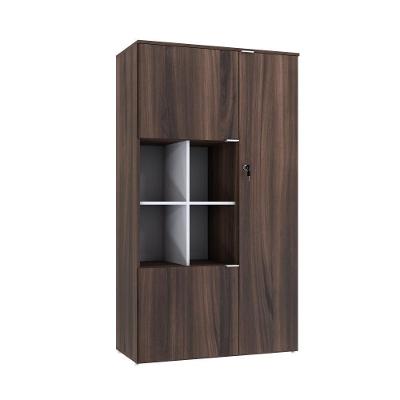 Armário Alto Com nicho E 03 Portas 161,5x90x42cm Wlan90 Nogal - Branco