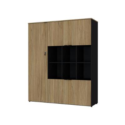 Armário Alto Com nichos E 05 Portas 161,5x135x42cm Wlan135 Preto Tx Com vermont Oak
