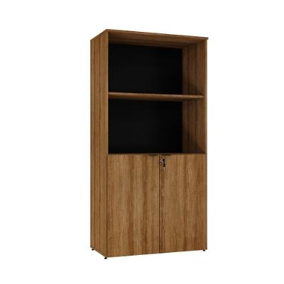 Armário Alto Estante Com 02 Portas 161,5x80x42cm Wlae80 Lâmina Mel - Preto