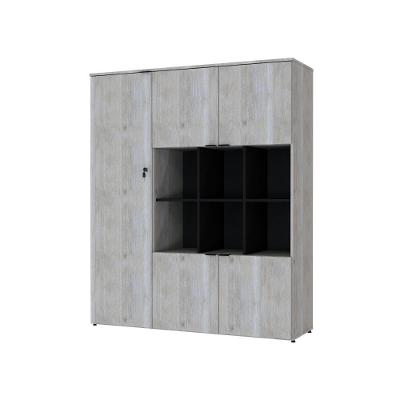Armário Alto Com nichos E 05 Portas 161,5x135x42cm Wlan135 Snow - Preto