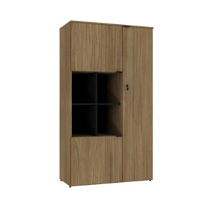 Armário Alto Com nicho E 03 Portas 161,5x90x42cm Wlan90 Vermont Oak - Preto