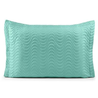 Porta Travesseiro Avulso 70cm X 50cm Com Debrum 1 Peça Laura Matelado Toque 200 Fios 100% Poliéster - Verde Tiffany