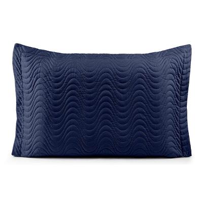 Porta Travesseiro Avulso 70cm X 50cm Com Debrum 1 Peça Laura Matelado Toque 200 Fios 100% Poliéster - Azul Marinho