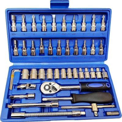 Kit Ferramentas Soquete 46 Peças Estojo Compacto