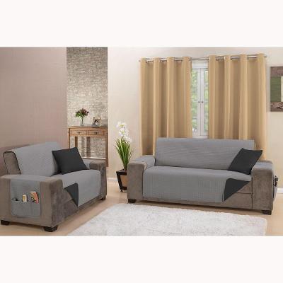 Protetor De Sofá King 2 E 3 Lugares Classic 100% Poliéster - Cinza