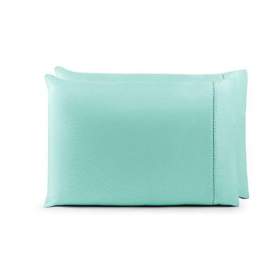 Par De Fronhas 70cm X 50cm 2 Peças Laura Toque Percal 200 Fios 100% Poliéster - Verde Tiffany