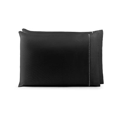 Par De Fronhas 70cm X 50cm 2 Peças Laura Toque Percal 200 Fios 100% Poliéster - Preto