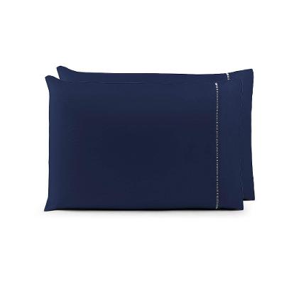 Par De Fronhas 70cm X 50cm 2 Peças Laura Toque Percal 200 Fios 100% Poliéster - Azul Marinho