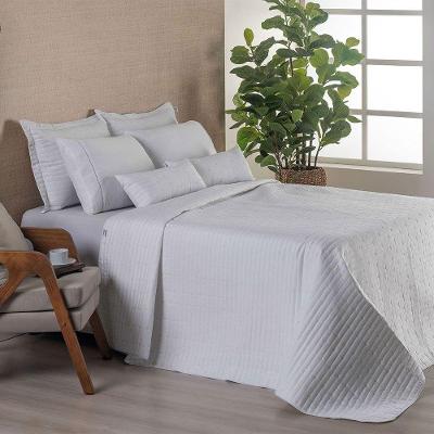 Kit Cobre Leito Casal Padrão 7 Peças Bordado Urbany Hipercal 400 Fios 100% Poliéster - Branco