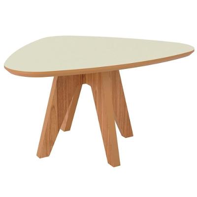 Mesa De Centro Para Sala De Estar Orgânica Alta Selly D03 Off White Freijó - Lyam Decor