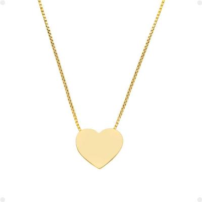 Colar Feminino Dourado Banhado Ouro Aço Pingente Coração